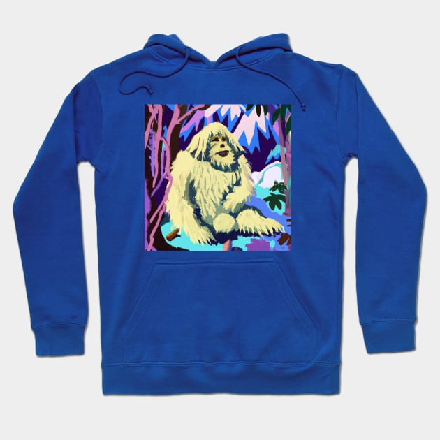 Yeti Against the Himalayas in the style of Paul Gauguin Hoodie by Star Scrunch